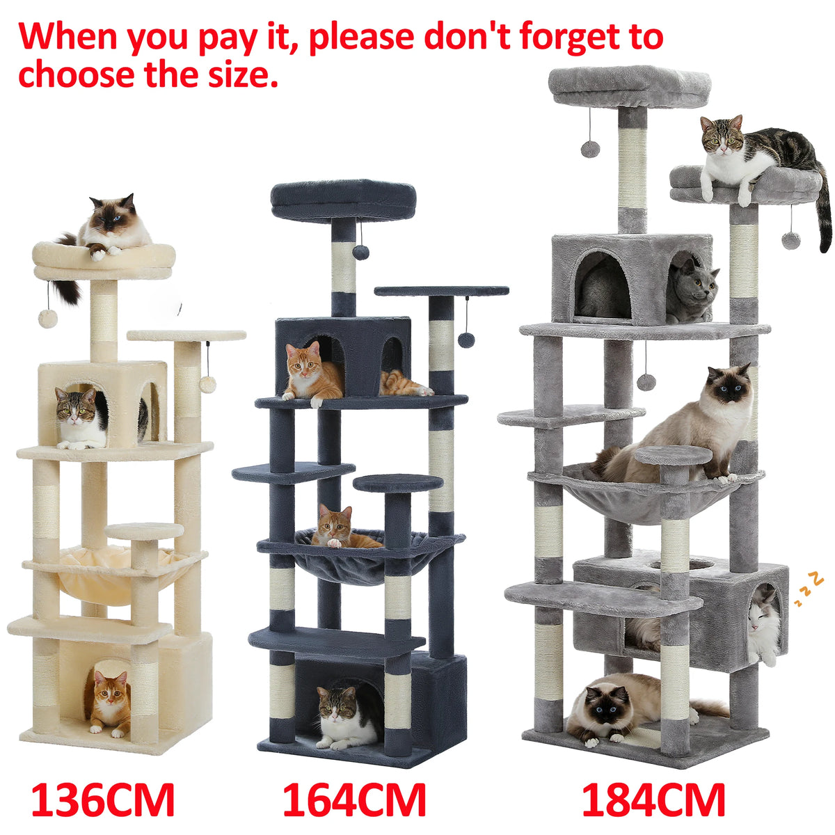 PAWZ Road Multi Level Cat Tree Tower With Hammock Posts