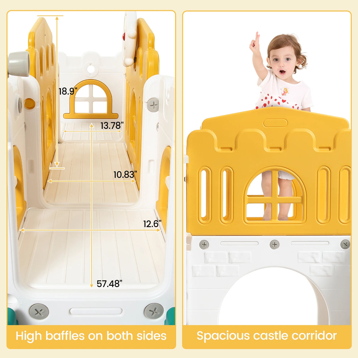 8 In 1 Toddler Slide Indoor Outdoor Kids Playset With Basketball Hoop