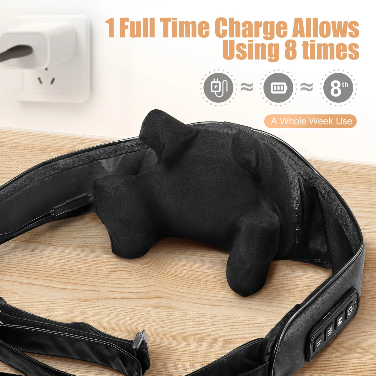 MASGRE Cordless Shiatsu Neck And Shoulder Massager With Heat