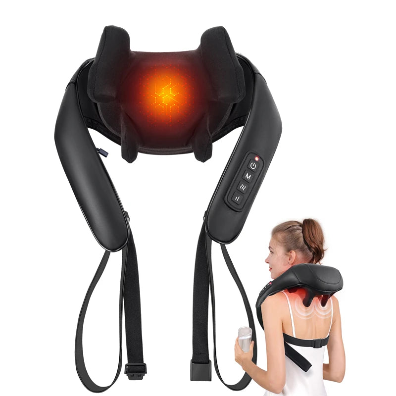 MASGRE Cordless Shiatsu Neck And Shoulder Massager With Heat