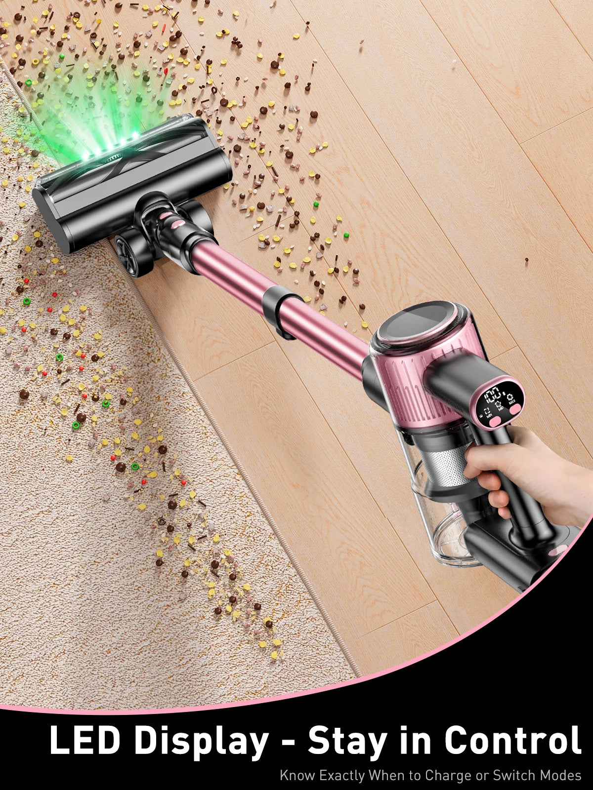 Suxiangvac Cordless Stick Vacuum With 55Kpa Suction And Bagless Design