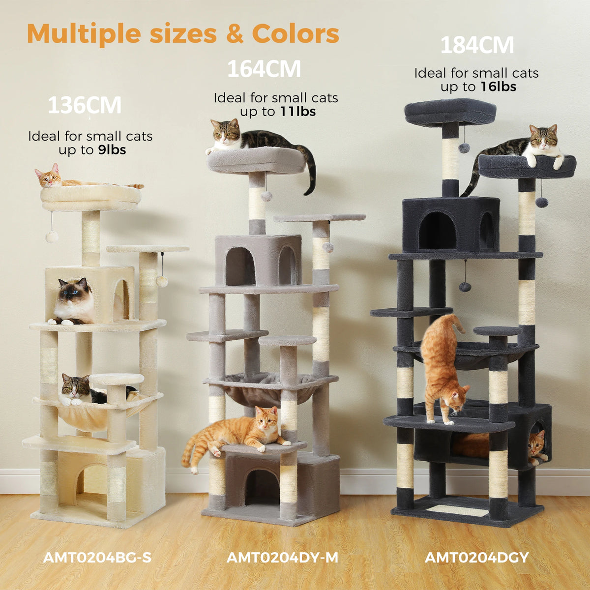 PAWZ Road Multi Level Cat Tree Tower With Hammock Posts