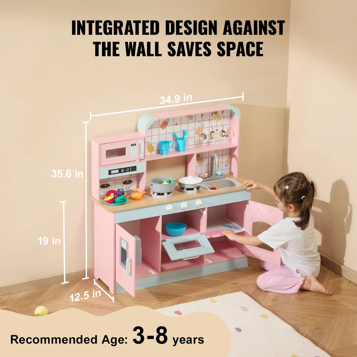 SucceBuy Kids Pretend Cooking Playset With Lights And Sounds