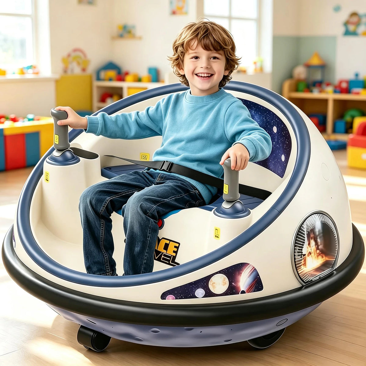 HiMiss 12V Kids Electric Bumper Car With Remote Control
