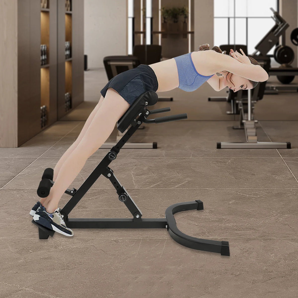 Foldable Roman Chair Hyperextension Bench For Core Training