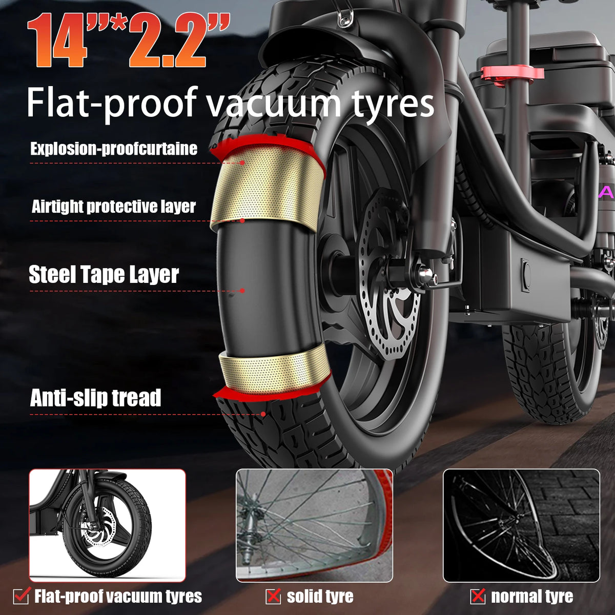 Uplee 500W Electric Bike Foldable Full Suspension Urban Cruiser