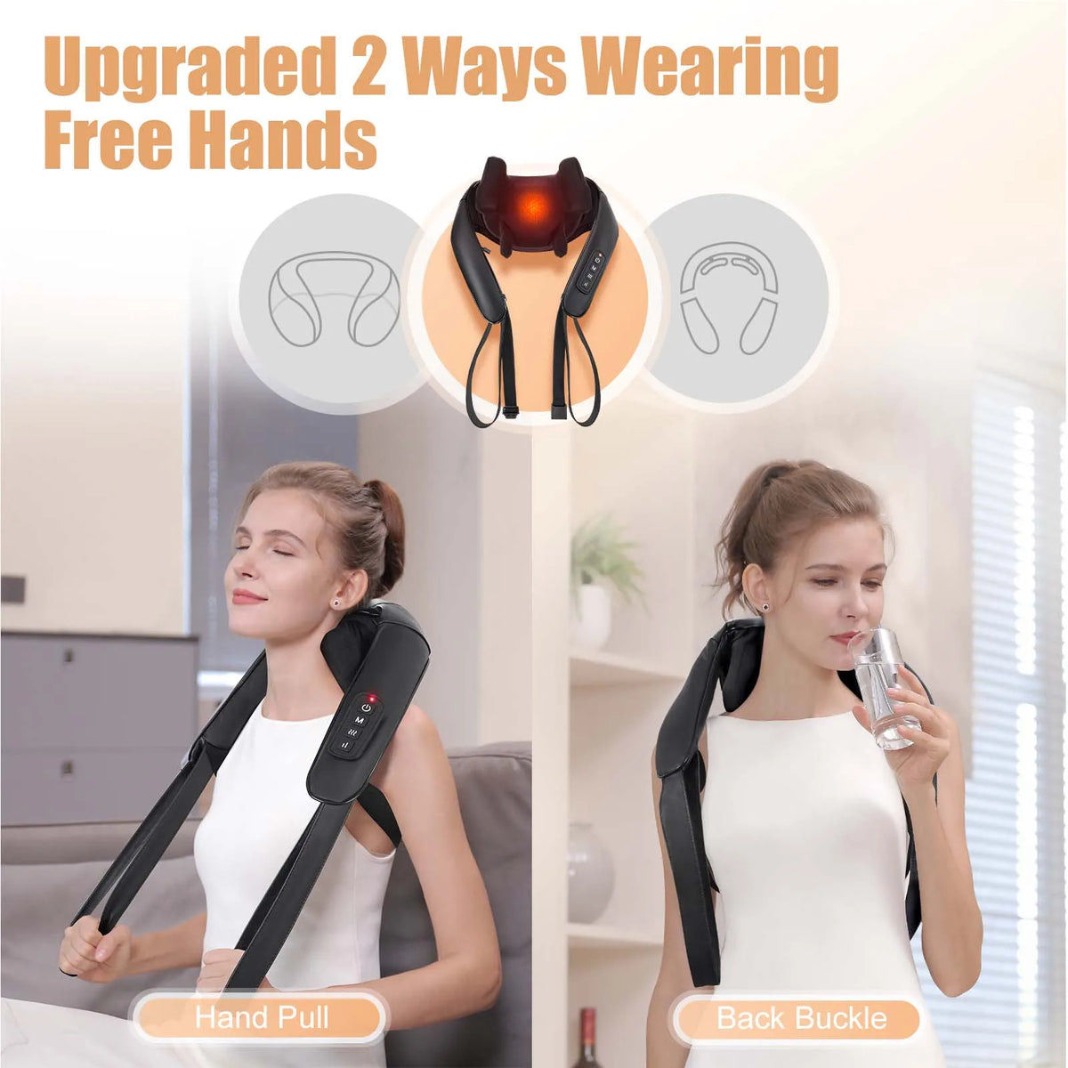 MASGRE Cordless Shiatsu Neck And Shoulder Massager With Heat