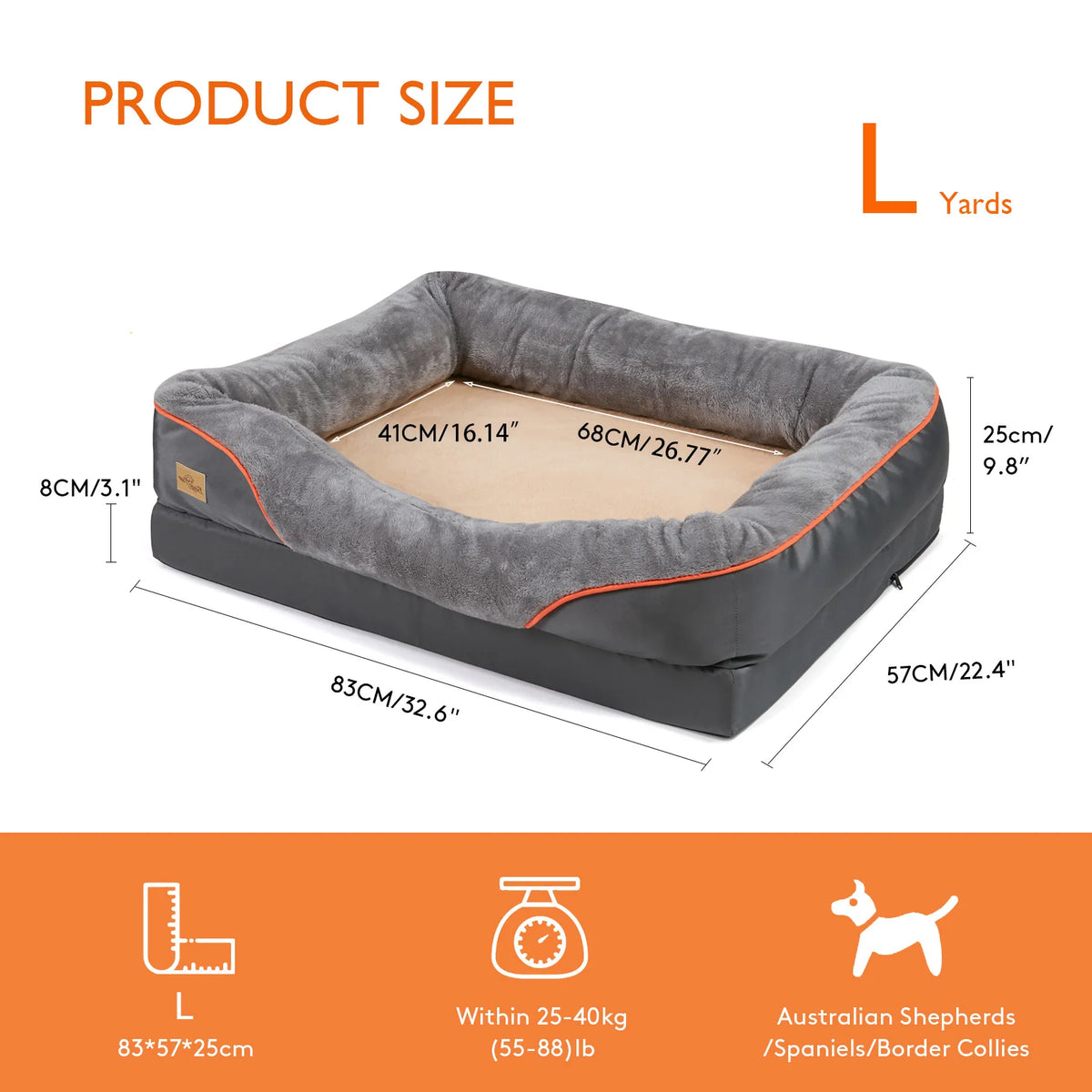 Bingopaw Soft Fleece Dog Bed Removable Washable Waterproof Cover